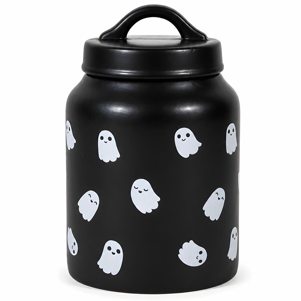10 Strawberry Street Whimsical Cupboard Ghost Ceramic Canister Jar with Lid